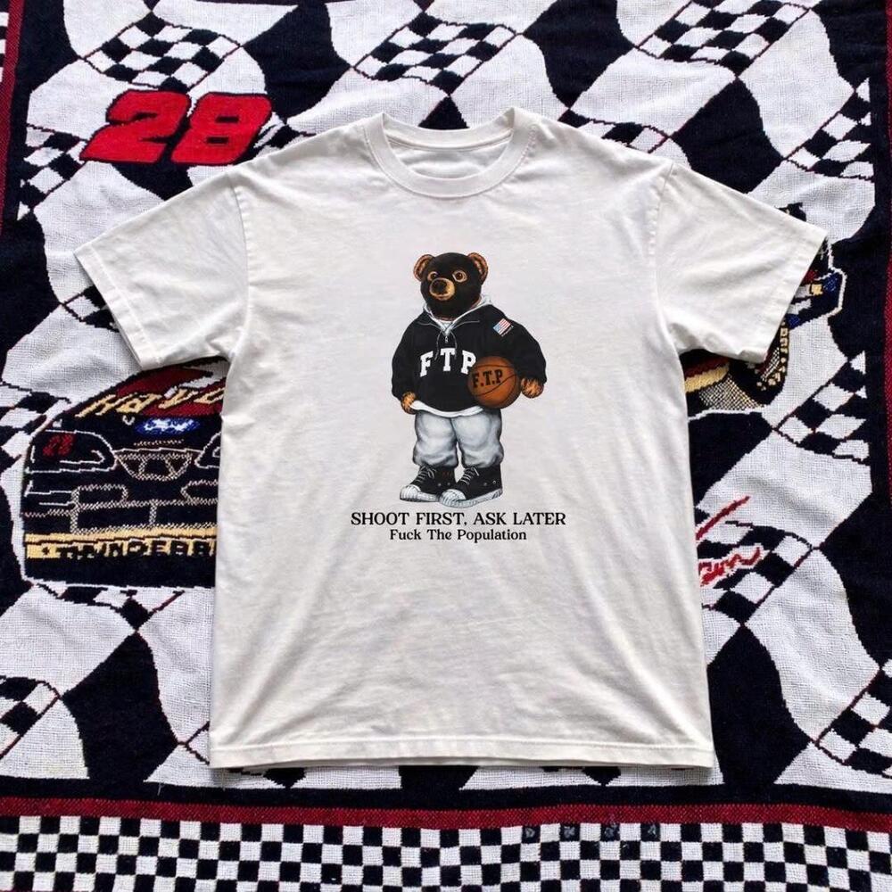 White T-Shirt With Bold Graphics